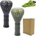 Resin Matcha Whisk Traditional Japanese Chasen Matcha Tea Whisk Gifts for Tea Lovers Reusable Plastic Matcha Whisk for Authentic Tea Preparation (Black+Green)