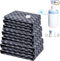 Vacuum Seal Bags for Clothing Travel w/Wireless Pump, Space Saver Vacuum Storage Organizer Bag for Luggage, Seal Compression Packing Bags for Clothes & Blankets 6 Pack (Compression bag)