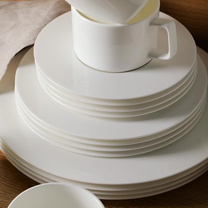 Stone Lain Sylvie 20 Pieces Bone China Dinnerware Set, White
