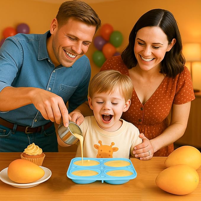 Palksky Mango Silicone Molds, 3D Fruit Pastry Molds for Chocolate, Candy, Ice Cream, Pudding, Jelly, Bakeware, Mousse Cakes Baking Supplies