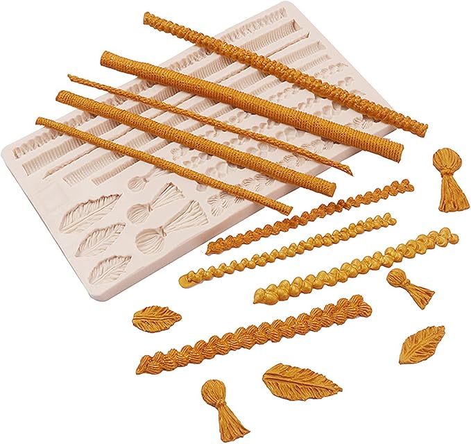 Hemp Rope Fondant Molds, Macrame Tassel Cake Decorating Silicone Molds, Kitchen Candy Chocolate Baking Tools for Cookie Mousse Cupcake Desserts, Epoxy Crafts, Modeling Clay, Candle Decoration, Soap