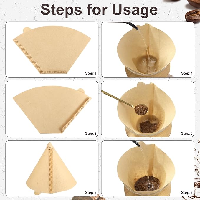 120 Count #4 Cone Coffee Filters 8-12 Cups, Disposable Natural Coffee Filters 4 Cone Paper Unbleached 4 Filters Paper Compatible with Ninja, Drip and Pour Over Coffee Maker
