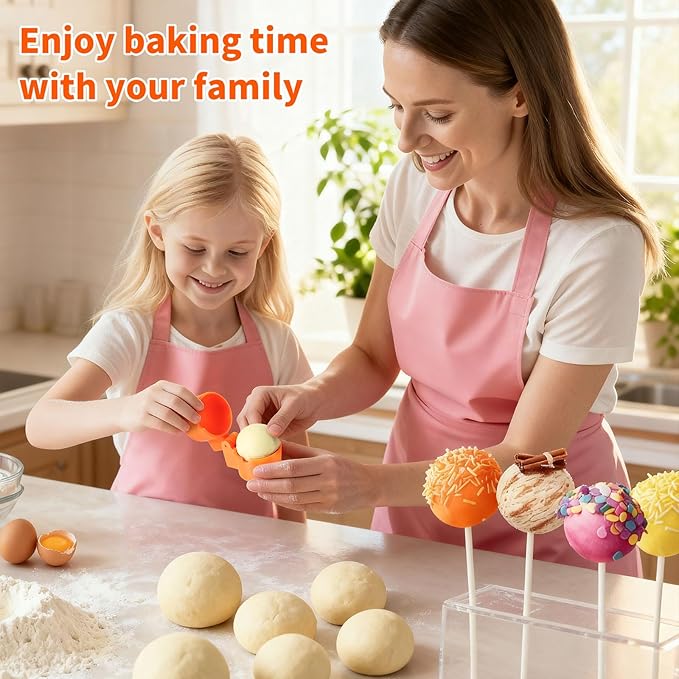 Round Cake Pop Mold Shapes Press Set, Sphere Circle Cake Pop Cutter and Pusher, Baking Tools Accessories for Cake Pops, Cookies, Wedding and Party Desserts (1pcs)