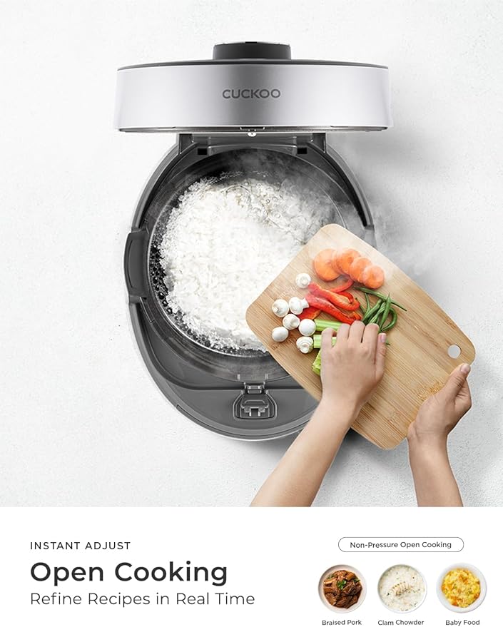 CUCKOO Twin Pressure Rice Cooker 6-Cup Uncooked / 12-Cup Cooked with Nonstick Inner Pot, Versatile Rice Maker & Warmer with 16 Menu Options, Open Cooking Mode, Voice Guide, Gray (CRP-ST0609FG)