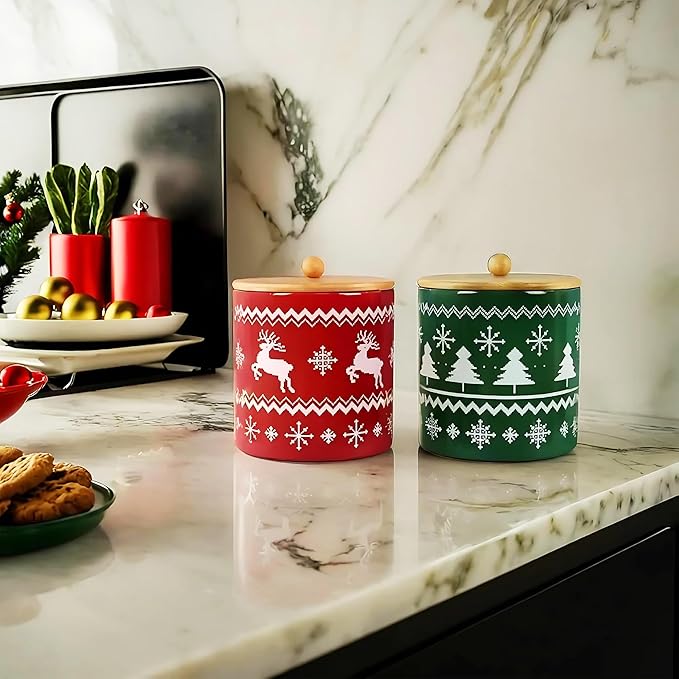Young's Inc Ceramic Frosty Winter Goodie Jar