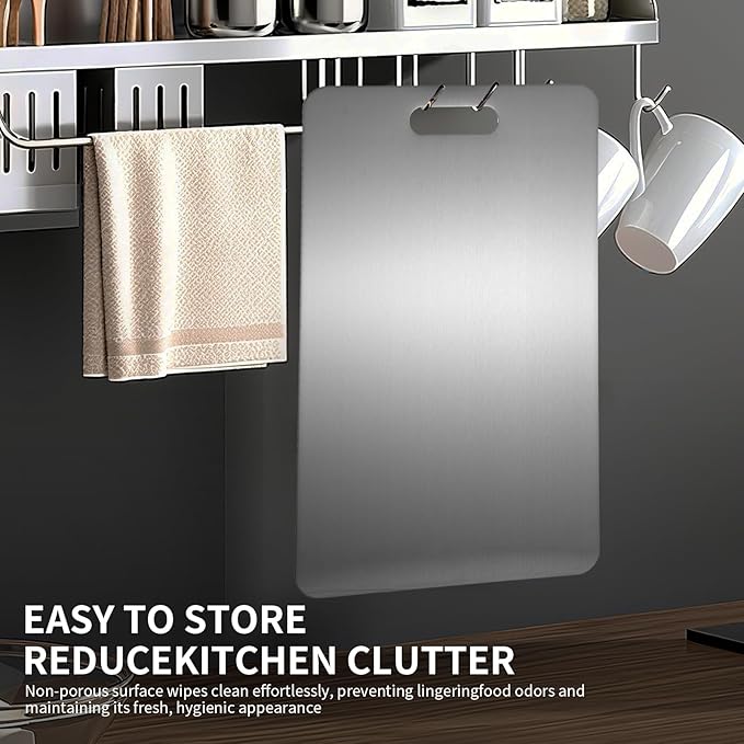 Katuchef Titanium Cutting Board 2025 New Upgrade Pure Titanium Cutting Boards for Kitchen Double Sided Cutting Boards Non Toxic,Hygiene Durable Chopping Board Suitable for Dishwasher Safe (3PC:S+M+L)