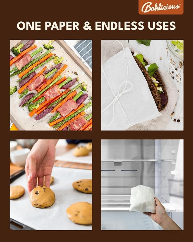 16x24 inch Heavy Duty Parchment Paper Sheets, 100Pcs Precut Non-Stick Full Parchment Paper for Baking, Cooking, Grilling, Frying and Steaming, Full Sheet Baking Pan Liners, Commercial Baking