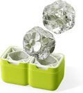 ZOKU Set of 2 Silicone Ice Molds, Deco - Large Ice Cube Molds with Flower Pattern for Craft Cocktails, Keep Drinks Colder Longer with Less Dilution, Easy-Release, BPA-Free