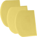 SURDOCA Dough Scraper Bench Scraper - 3P 8.3x5.5" Plastic Flexible Bowl Scraper, Sharp Edge & Angles Cake Scraper. Non-Slip Bakeware Decorating Tools Sculpting & Modeling Tools - Pure Yellow