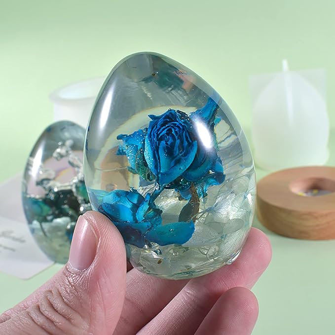 3 Pack Egg & Animal Shaped Resin & Silicone Molds - 3D Candle & Soap Mold Set for Table Decoration