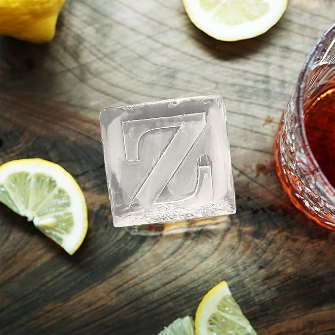 Letter Z Monogram Ice Cube Mold Custom Ice Cube Mold 2 Inch Big Initials Silicone Ice Cube Tray Gifts for DAD Gifts for Him