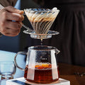 Bincoo Pour Over Coffee Maker Set, 16oz Drip Coffee Maker, Included Borosilicate Glass Coffee Carafer and Coffee Dripper & Size 02 50 Pcs Paper Filter (16oz-Clear)