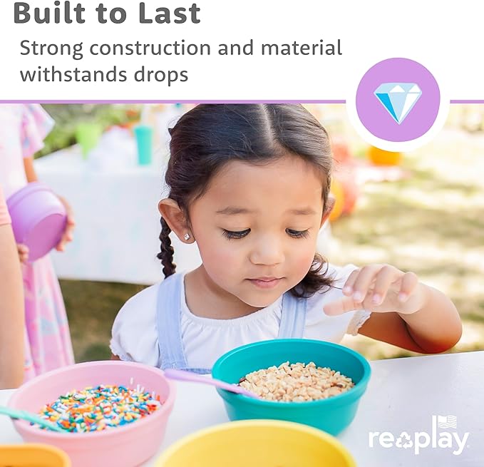 Re-Play 12 Oz. Toddler Bowls for Snack and Everyday Dining - Dishwasher and Microwave Safe - Made in USA - Set of 3-5.75" x 5.75" x 2" - Easter