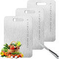 Titanium Cutting Board Set of 3,100% Pure Titanium Cutting Boards for Kitchen Double Sided,Hygiene Durable Dishwasher,Fruit & Vegetables （3P-L)