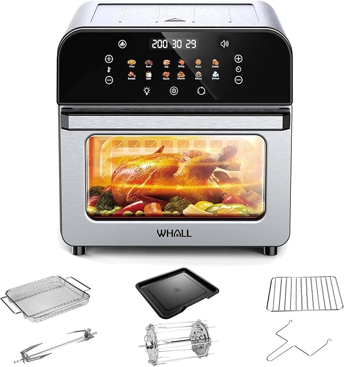 Toaster Oven, 12QT Air Fryer Oven with 12 Pre-set Cooking Menus, Clear Viewing Window, Up to 95% Less Oil for Healthier