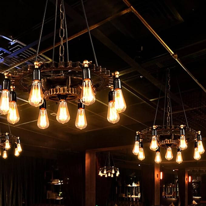 16 Pack ST19 Dimmable LED Edison Bulb, 5.5W (60W Equivalent), 500LM, CRI 95+, 2700K Soft White, E26 Medium Base, Vintage Filament, Clear Glass, Standard Type A Lamp, for Kitchen, Bathroom, Bedroom