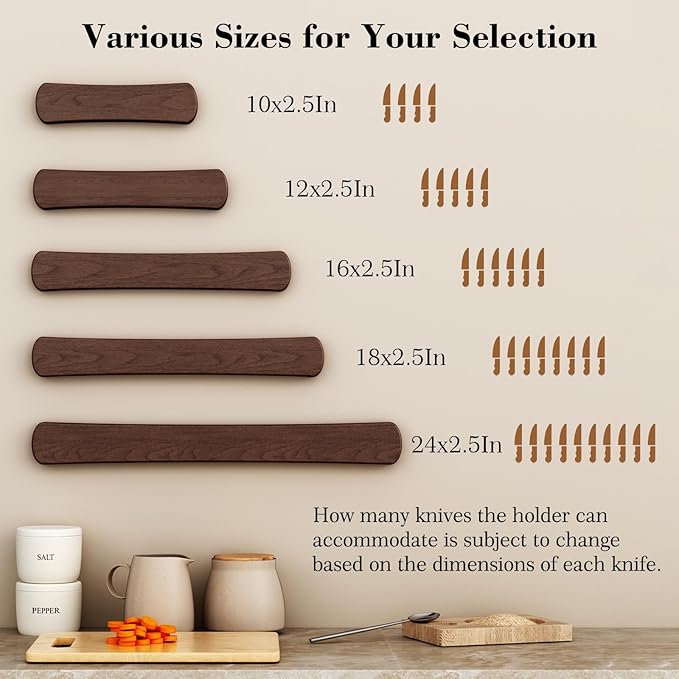 Magnetic Knife Holder for Wall, 12 Inch Wood Strong Magnetic Knife Strip, Small Kitchen Storage Space Savers, Rv Apartment Farmhouse Accessories Organizer, Housewarming Gifts for New Home