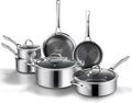 Non Stick Frying Pans Set, 10 pcs, Hybrid Frying Pans Nonstick,non stick Skillets Stainless Steel, Dishwasher & Oven-Safe, Induction Compatible Cooking Pan, PFOA Free Cookware
