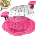 Chicken Shredder Large Chicken Breast Shredder Tool Twist with Brush&Fork, Visible Meat Shredder Machine, Anti-Slip Strip, Ergonomic Handle, BPA Free, Pork Beef Chicken(Hot Pink)