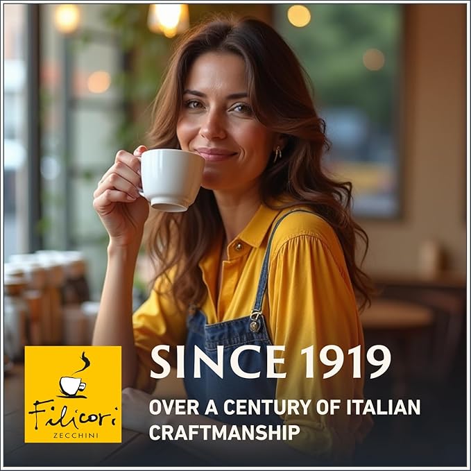 Filicori Zecchini Italian Espresso Beans – Whole Bean Coffee Medium Roast Arabica & Robusta Blend – Low Acidity, Slow Roasted – Delicato 2.2lb Bag
