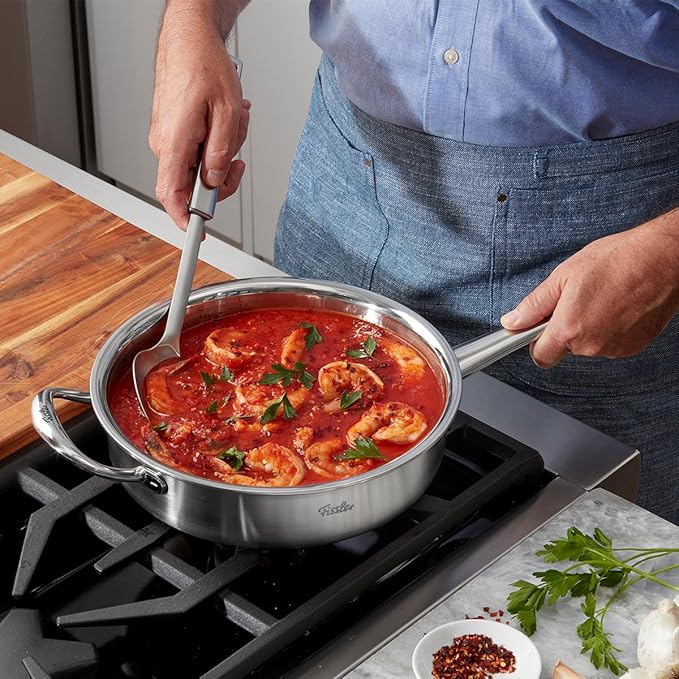 Fissler M5 Pro-Ply 5-ply Stainless Steel Sauté Pan, 3 Quart, with Metal Lid