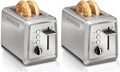 Hamilton Beach 2 Slice Toaster with Extra-Wide Slots, Bagel Setting, Toast Boost, Slide-Out Crumb Tray, Auto-Shutoff & Cancel Button, Defrost Function, Stainless Steel (22794) (Pack of 2)