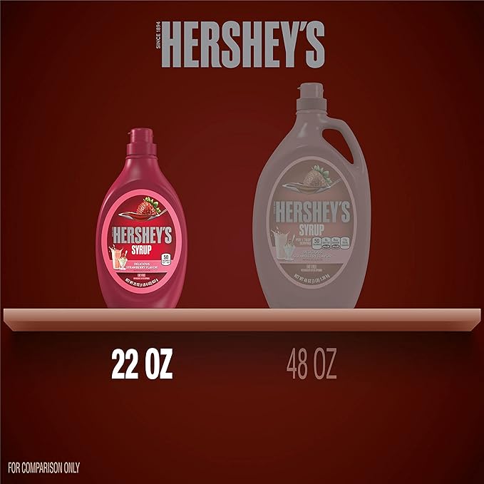 HERSHEY'S Strawberry Flavored Syrup Bottle, 22 oz
