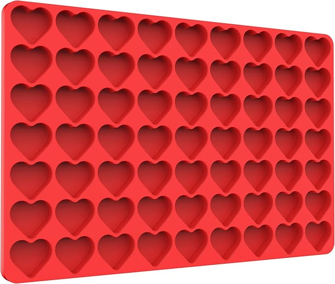 Heart Silicone Candy Molds for Gummy Chocolate, Heart Ice Cube Resin Sheet with Scraper (L)