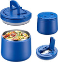 Soup Thermo for Hot Food Kids 14oz Lunch Containers with Buckle Lid Wide Mouth Hot Food Jar Vacuum Insulated Stainless Steel Bento Box Leakproof with Spoon (Light Blue)