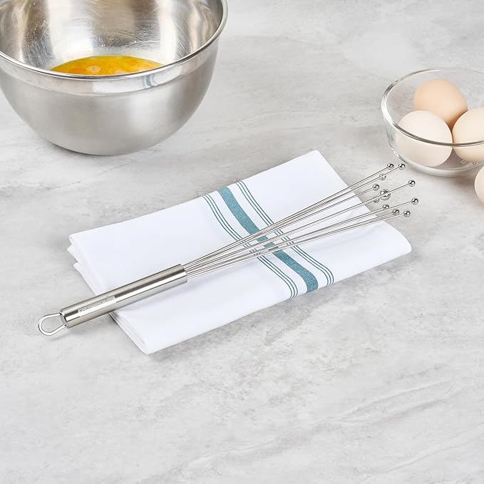 Restaurantware-German Standard 12.6 Inch Ball Whisks, 24 Dishwashable Kitchen Whisks - Ergonomic Handle, Durable, Stainless Steel Manual Egg Beater, Suitable For Whisking, Stirring, Mixing, Beating