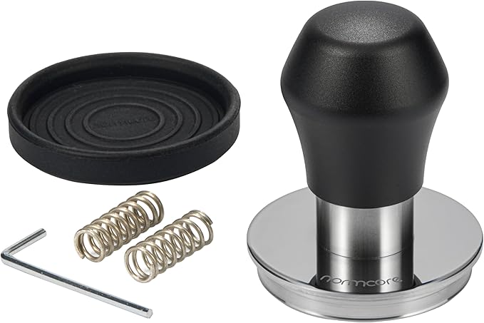 Normcore 51.5mm Coffee Tamper V4.1 Mini, Spring-Loaded Tamper with Click Feedback, Compatible with La Pavoni Professional PL, Europiccola EL, Black