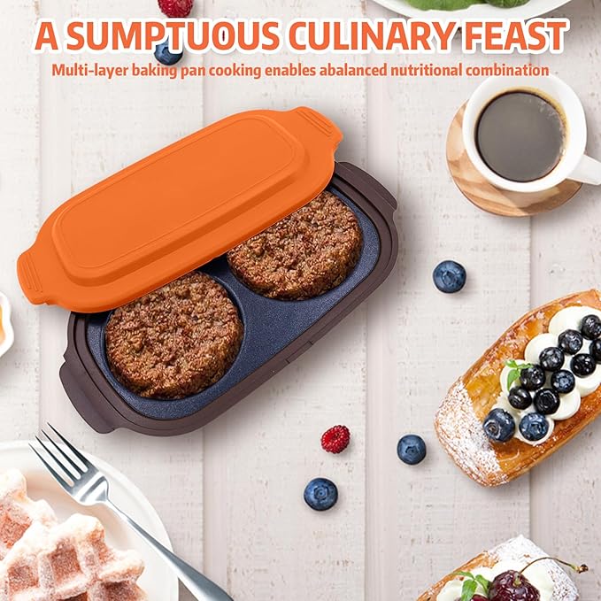 Microwave Egg Cooker - Egg Cooker Microwave, Multi-use Microwave Egg, Cooker & Poacher for Breakfast Sandwiches, Save Time,Portable,Microwave Egg Fryer for Home,Travel,Gifts(Orange)