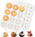 Vinino 2 Pcs Silicone Mini Fluted Tube Cake Pans with Metal Reinforced Frame, 12-Cavity Mini Flan Molds, Non-stick Cupcakes Pans for Baking, Donuts, Muffins, Cornbread, Brownies, Jellies
