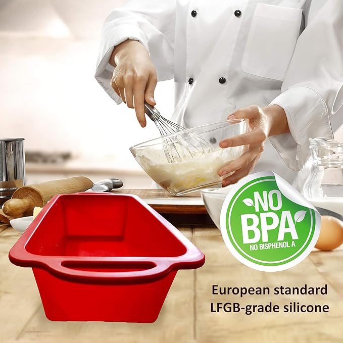 Silicone Bread Loaf Pan - Non Stick Silicone Loaf Pans for Baking - Meatloaf Bread Pans - BPA free Perfect for Oven & Dishwasher safe