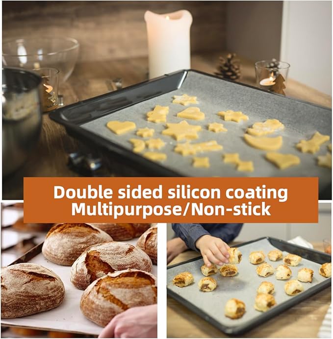 1600/Case 18x26 Inch Full Size Baking Parchment Paper Bulk - Non-Stick & Grease-Proof, 428F Reusable Bun/Sheet Pan Liners for Bakeries, Restaurants (White 18.1"×26"(46×66cm) 1600 sheets)