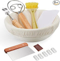 Banneton Bread Proofing Basket Banneton Basket Set Sourdough Proofing Basket Round Proofing Bowls Handmade Rattan Baskets and Liners (Round 9 inch Baking Set)