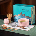 Artisan Matcha Whisk Set - 8 Pcs Premium Matcha Set with Bowl (Chawan), Bamboo Whisk & Tools | Matcha Kit for Making Breakfast/Latte | Gift for Matcha Lovers (Sakura Pink)