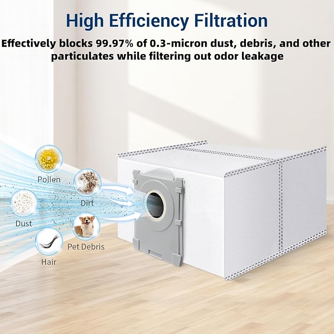 14Pcs Activated Dust Bags,Compatible with Ecovacs Deebot X8 Pro Omni/T50 Pro Omni/T80 Omni/X9 Pro Omni/Yeedi S14 Plus Robot Vacuum, 3.5L Large Capacity Disposable Replacement Bag