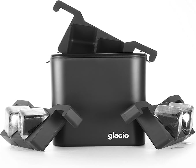 glacio Clear Ice Maker Set – Crystal Clear Ice Ball & Cube Molds for Whiskey and Cocktails | Dilution-Free Directional Freezing Design | Easy Removal