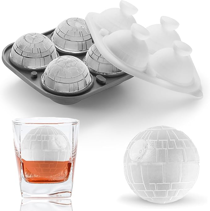 Nax Caki 3D Sphere Ice Cube Molds, Large Silicone Fun Shapes Gifts for Men Women, Whiskey Ice Cube Mold for Cocktails, Bourbon,Brandy, Whiskey Gifts for Men