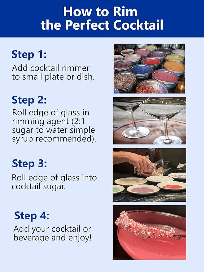Snowy River Holiday Cocktail Sugar - Naturally Colored Red, White & Green Festive Cocktail Rimmer, Beverage Rimmer, Margaritas, Kosher (Holiday, 3oz Gift Bottle)