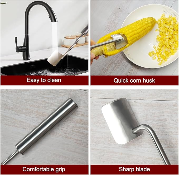 Corn Peeler, Corn on the Cob Remover, Suitable for Home Kitchens, Restaurant Chefs, Outdoor Dining Enthusiasts, Fast and Safe, (2 Pcs)