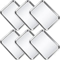 6 Pcs Baking Sheet Pan Set 9 x 6.7 x 1 inches Cookie Sheet Small Toaster Oven Pans Stainless Steel Tray Barbecue Grill Pan Rectangle Trays Oven, Non-stick, Easy Clean