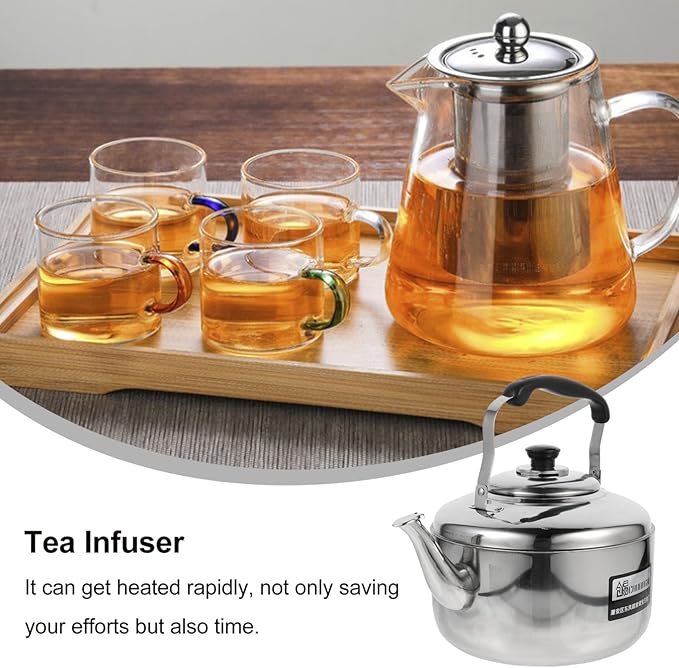 Large Capacity Stainless Steel Sounding Kettle for Induction Cooker with Comfortable Anti-scald Handle for Home Use and Quick Heating