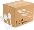 Plasticpro Cutlery Plastic Teaspoons Medium Weight Disposable Silverware White (1000 Count)