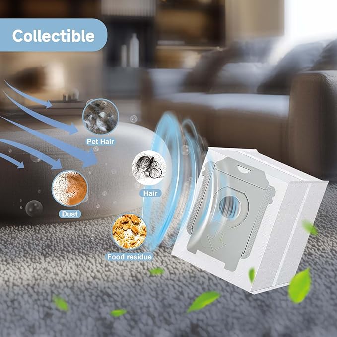 12 Pack Vacuum Bags for iRobot Roomba i7+, i7 Plus, i3, i3+, i4, i4+, i5, i5+, i8, i8+, i6, i6+, j5, j5+, j7+, s9+, s9 Plus, i/s/j Series Clean Base Automatic Dirt Disposal Bags