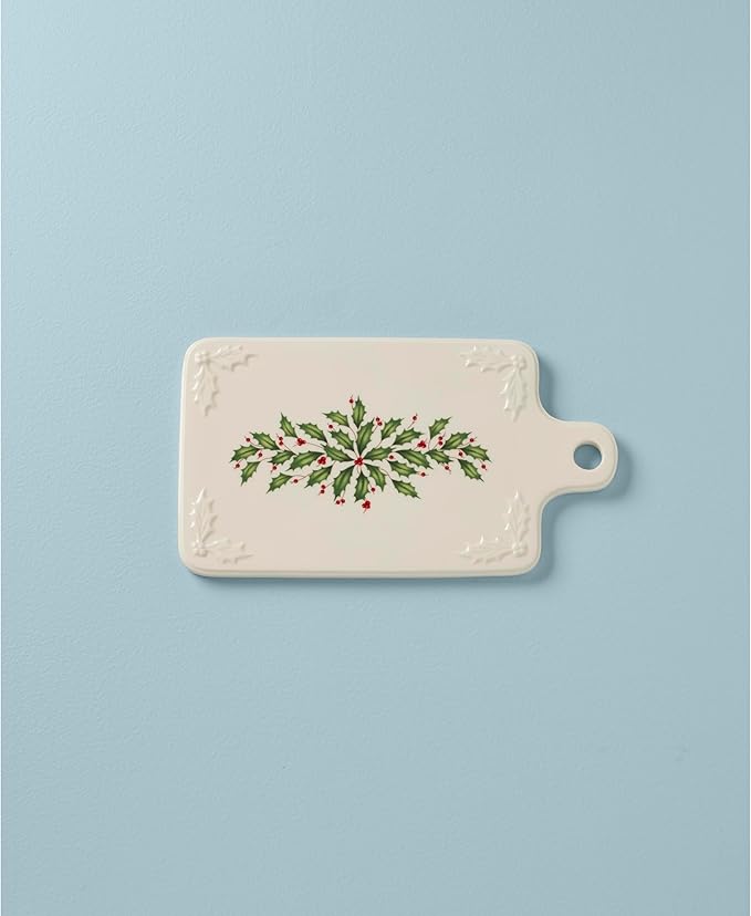 Lenox 890760 Holiday Porcelain Cheeseboard, Christmas Hosting (Pack of 8)