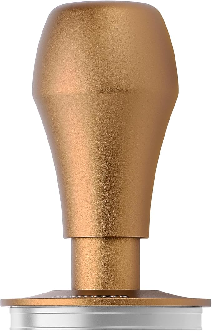Normcore 45.5mm Coffee Tamper V4.1 with Click Sound Feedback, Spring-Loaded Espresso Tamper, 304 Stainless Steel Flat Base Fits Flair Pro Pro 2, Anodized Aluminum Handle with Silicone Stand, Bronze