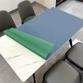 Leather Table Cover,1.8mm Thick,30x48 Inch Desk Cover,Large Desk Mat,Table Protector,Table Cover Protector,Table Top Protectors for Wood,Desk Writing Mat(Grayish Blue+Dark Green,30x48)