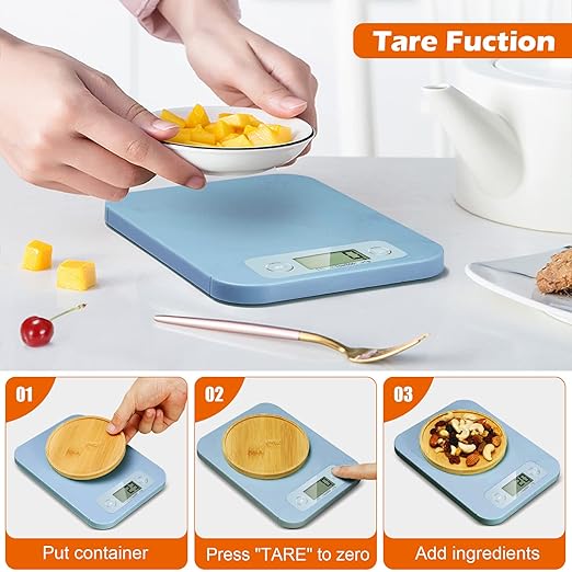 Digital Food Scale for Weight Loss - Smart Food Scale with Nutritional Calculator, Kitchen Scales for Food Grams and Ounces, Food Weight Scale for Baking, Diet, Diabetics, Calories 0.1oz/1g (3g-5kg)